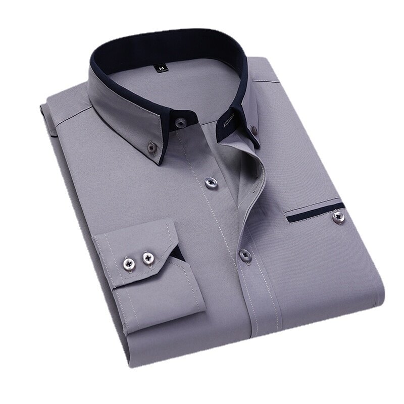 Мужская Весенняя рубашка с длинным рукавом в британском стиле, 13 цветов, 8XL, Мужская облегающая деловая Повседневная рубашка, мужские повседневные рубашки на пуговицах