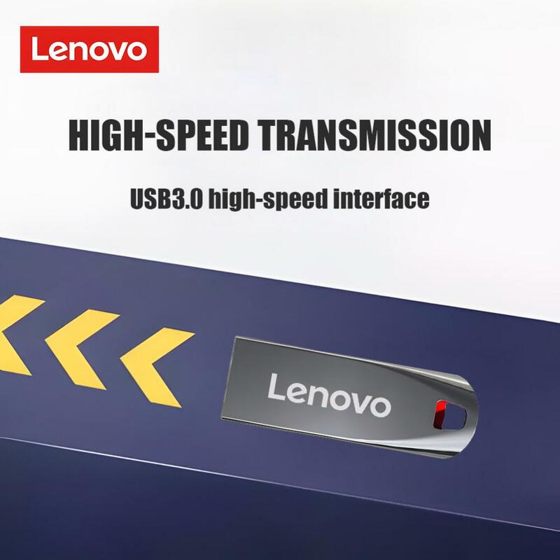 Lenovo-Unidade Flash USB de Alta Velocidade, Disco de Metal U, Pendrive Portátil, Acessório Memory Drive, 2TB, 1TB, Original