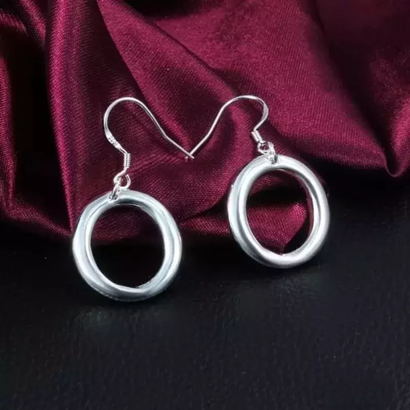 Женские серьги-кольца из серебра 925 пробы