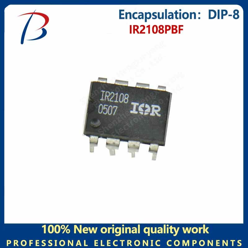 10PCS  The IR2108PBF is packaged with a DIP-8 power management gate driver chip
