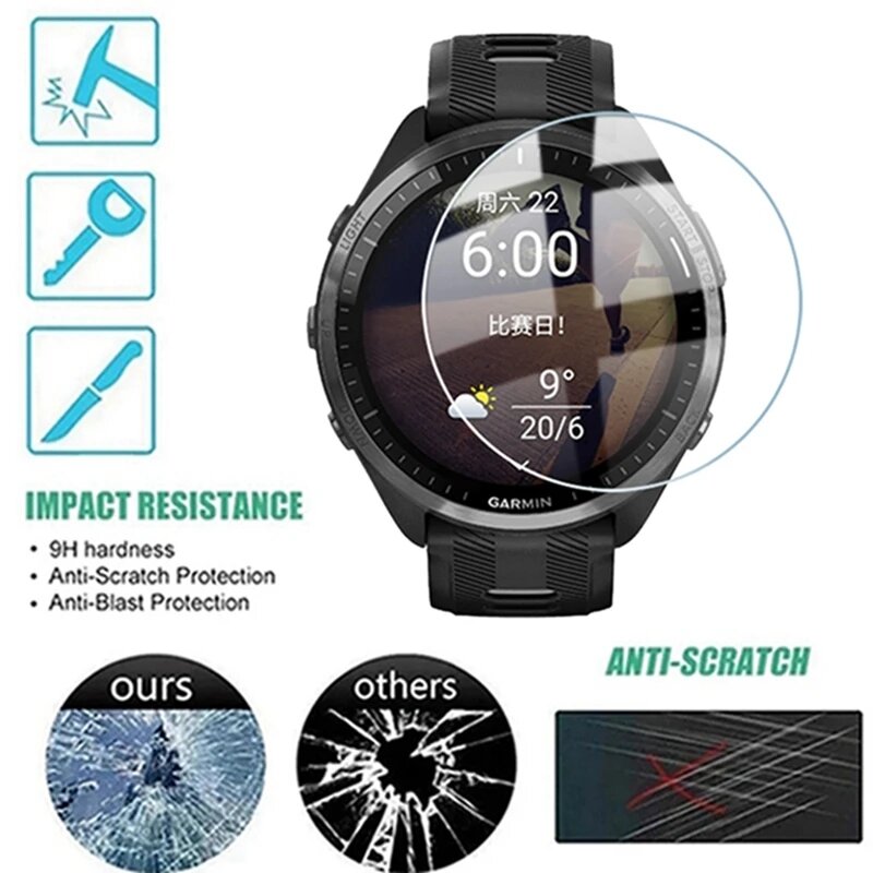 Tempered Glass Compatible for Garmin Forerunner 45 245 745 945 55 255 255S 955 165 235 735 935 Screen Protector Film