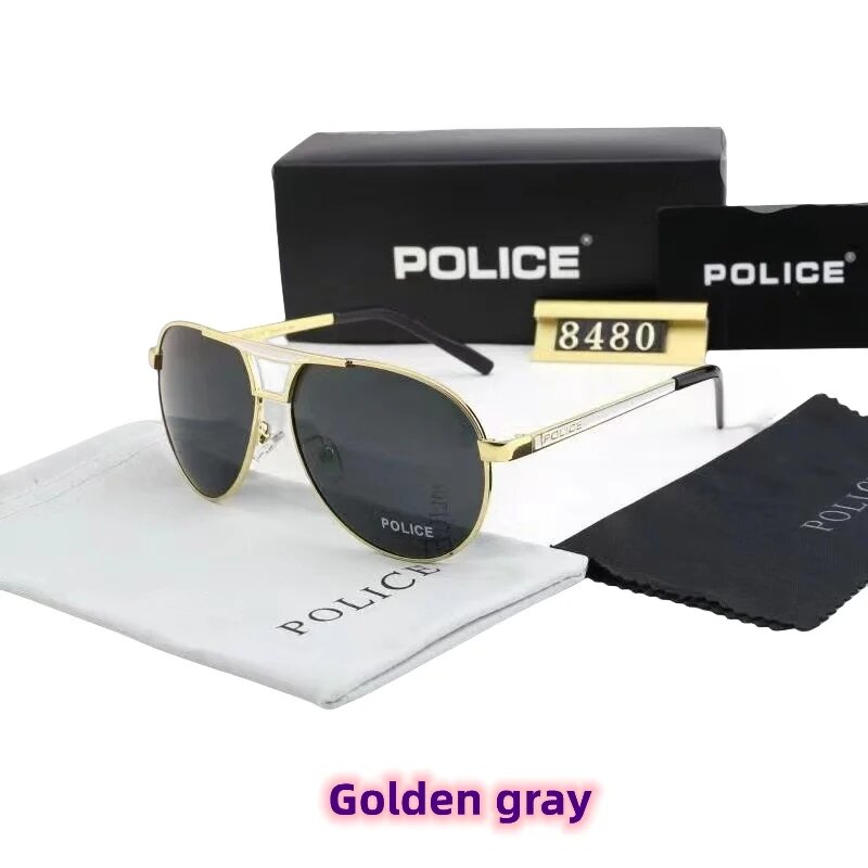 Óculos Polarizados Police para Mulheres, Óculos com Moldura Grande, Resistente UV, Novo