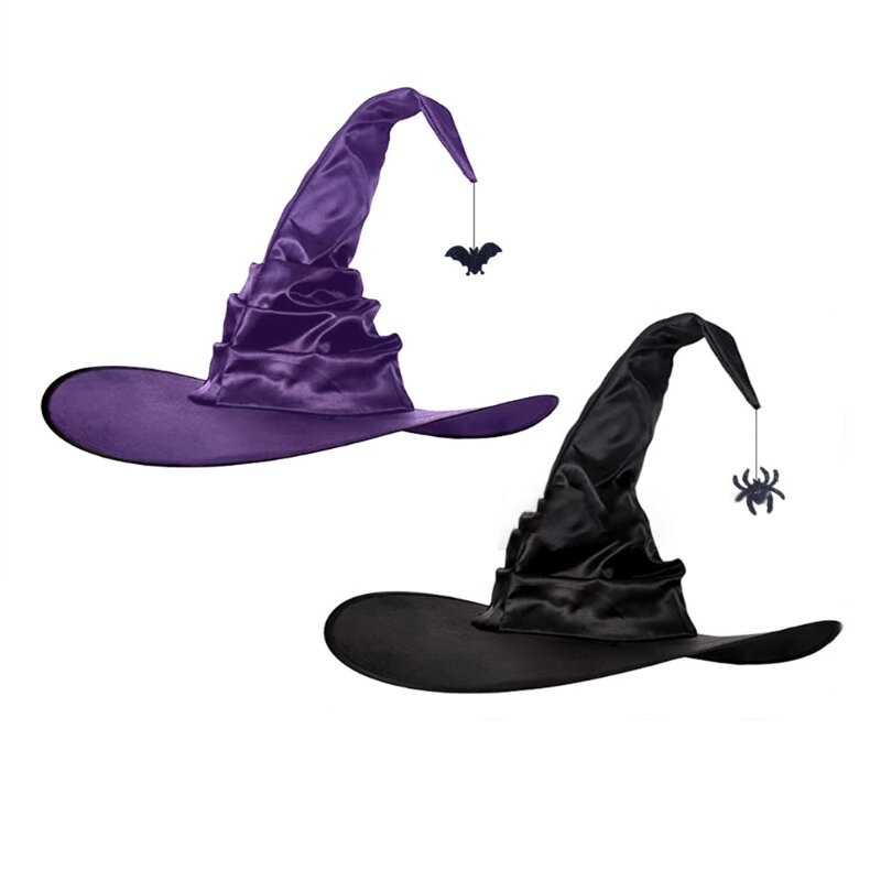 Набор из 2 крутых аксессуаров для вечеринки в виде шляпы ведьмы, подвески в виде пауков с кривыми наплечниками