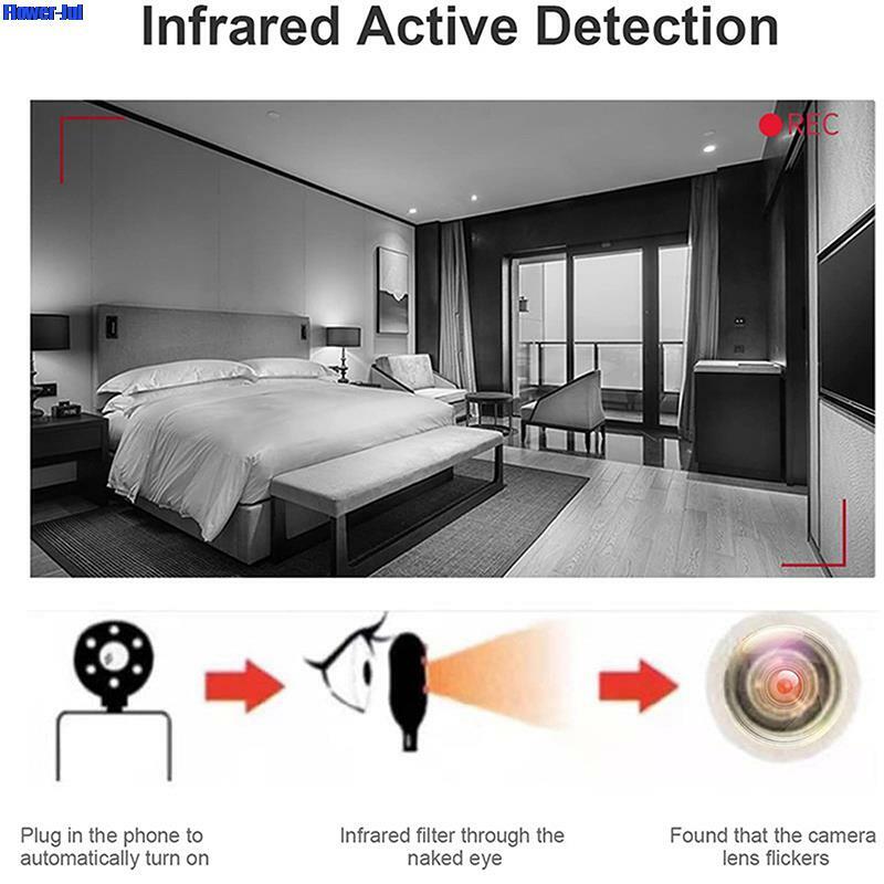 Anti Candid Camera Detector, USB-C, Anti-Roubo, LED, Alarme IR, Escondido, Viagens ao ar livre, Hotel, Aluguer, 1Pc