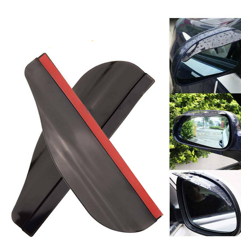Rétroviseur latéral 2 pièces, panneau de pluie, protection des sourcils, pare-soleil, accessoires de voiture couleur noir/Transparent