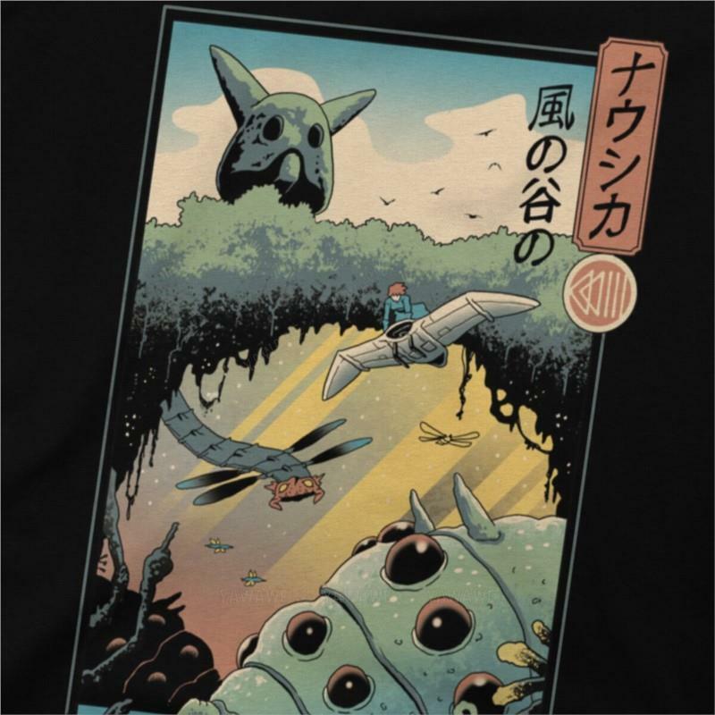 Camiseta de Ukiyo e Valley of the Wind para hombre, camisa de Manga con cuello redondo de Anime, 100% algodón, Humor, Idea de regalo de alta calidad