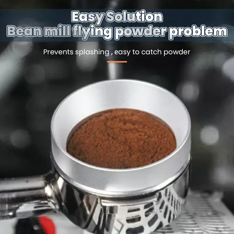 Espresso Coffee Dosing Ring Magnetic Coffee Dosing Funnel 51/53/58mm for Aluminium Portafilter Anti Fly Coffee Powder Ring Tool