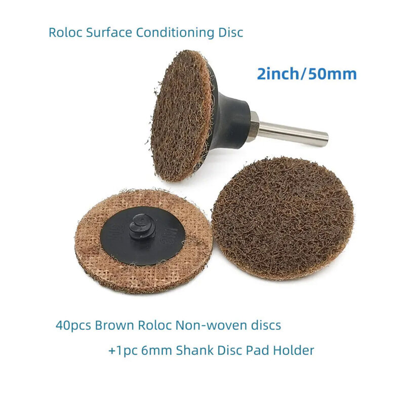 20Pcs 2 inch Roll Quick Change Discs Surface Conditioning Discs Sanding Disc for Surface prep, Paint Stripping, Grinding