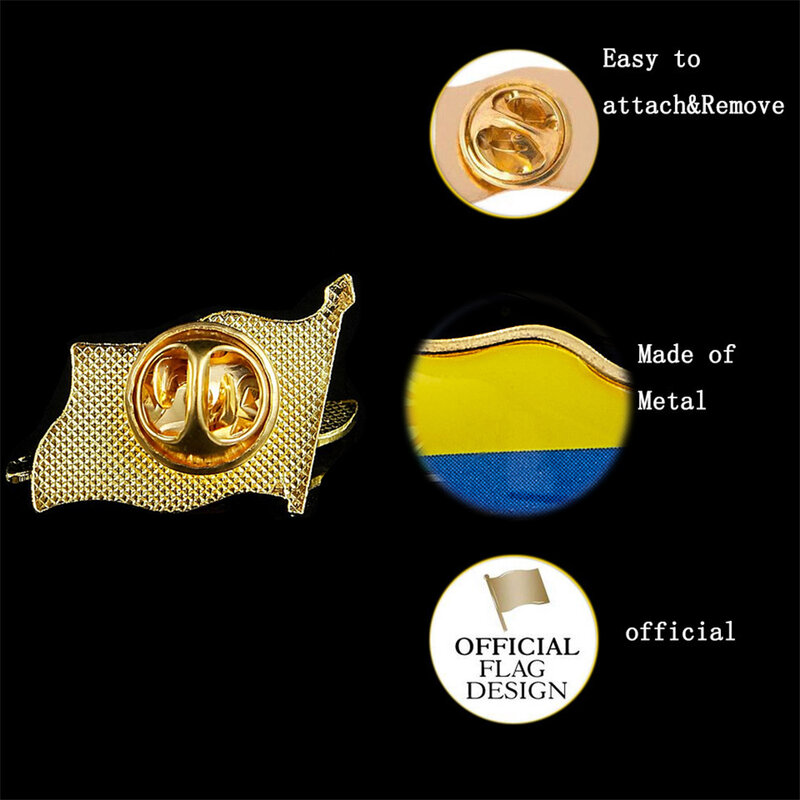Pin y broches de esmalte Nacional de Colombia, Pin de solapa de bandera, adornos ondulados de Metal, decoración de broche