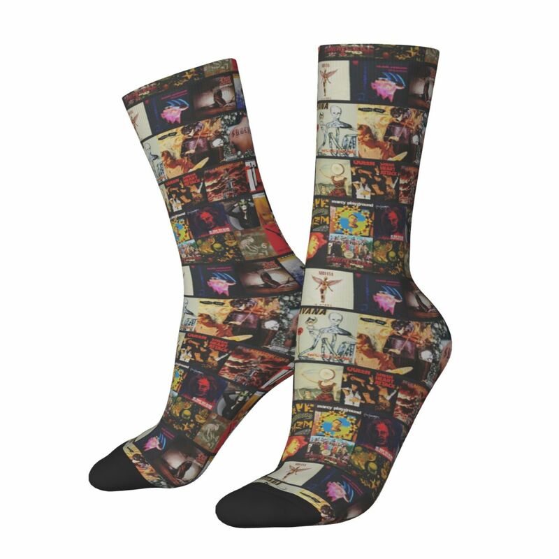 Album Art Socks Harajuku calze Super morbide calze lunghe per tutte le stagioni accessori per il regalo di compleanno della donna dell'uomo
