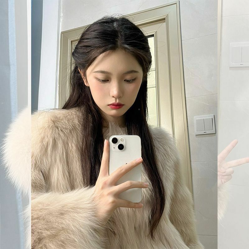 Jaket bulu wanita musim dingin baru 2023 jaket berbulu tebal hangat mantel bulu palsu merek mewah gratis pengiriman pakaian luar Korea