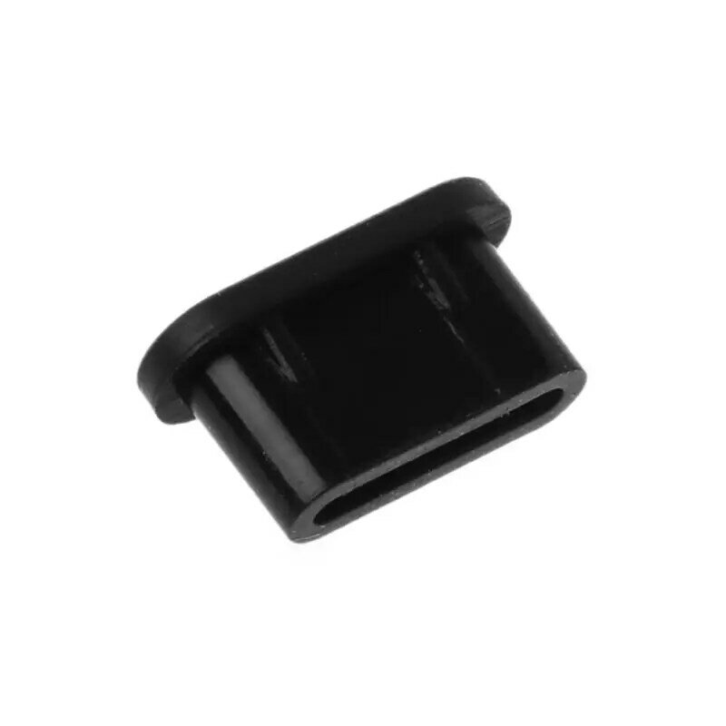 5 Stück tragbare Silikon-Typ-C-Staubschutzstecker schützen Ihre Geräte für Telefonzubehör, transparent/schwarz, Drop Shipping