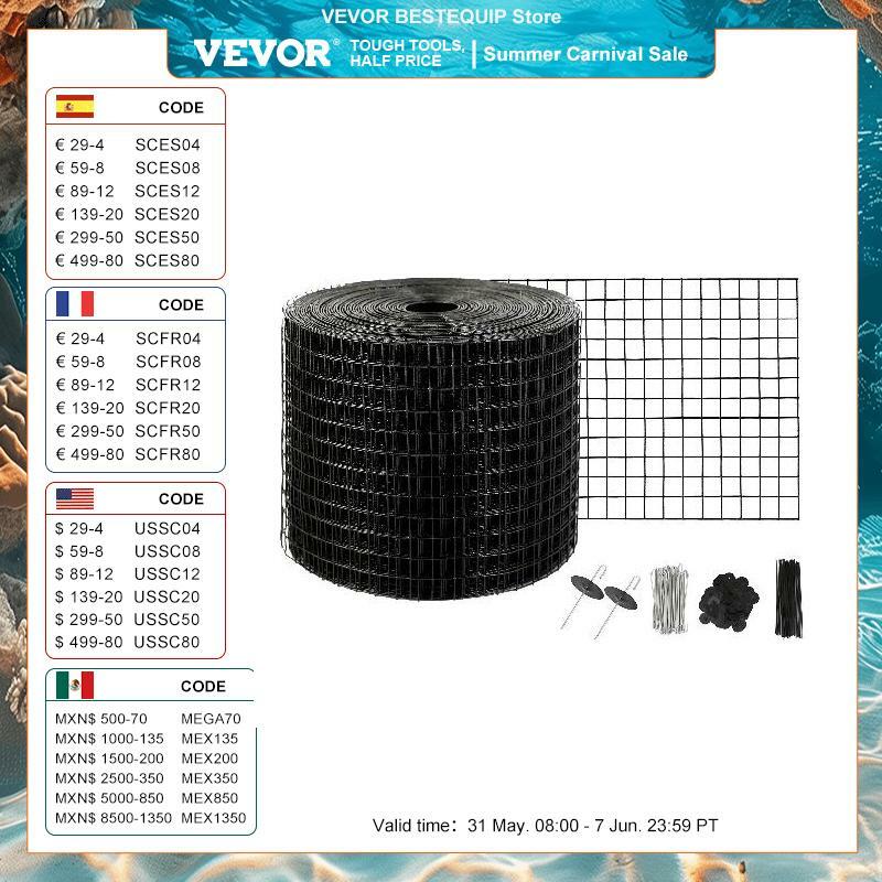 VEVOR-Painel Solar Guard Roll Kit, Fixadores de Aço Inoxidável, Rustproof, PVC Coating, Wire Mesh