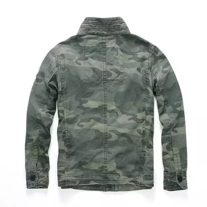 Männer Militär jacke Männer M65 Denim Retro Cargo Jacken Outdoor Multi Taschen Camo Tops Feld lässig Mode Wander mäntel Uniform