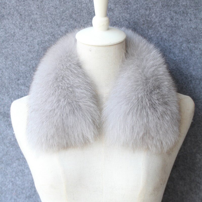 Bufanda de piel de zorro Real para mujer, Cuello de piel peluda, abrigo de mujer, bufanda de piel Natural, chal grueso femenino, Invierno