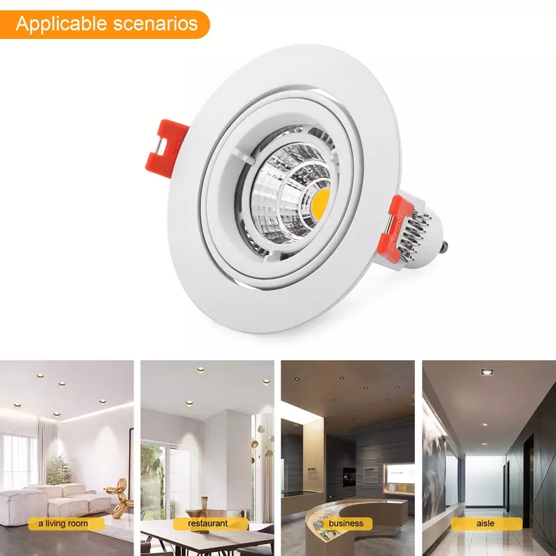 LED 스포트라이트 호텔 엔지니어링 각도 조절 가능 벽 세척 눈부심 방지 천장 조명, 블랙 화이트 매입형 LED 다운라이트, Gu10