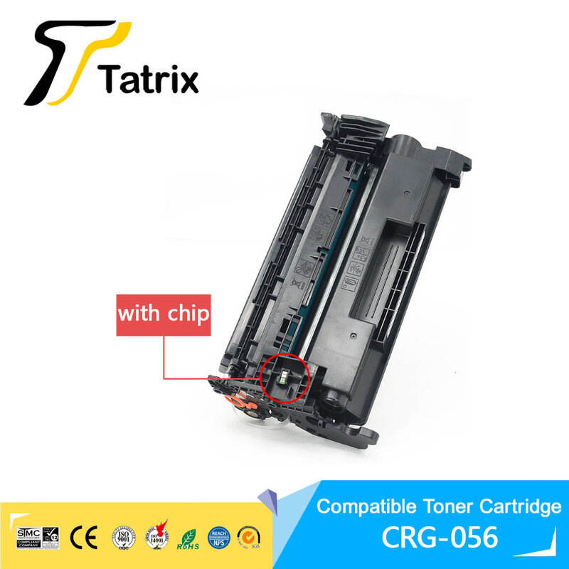 Tatrix dengan CHIP CRG056 Cartridge Toner Hitam Laser Kompatibel untuk Canon MF543dw/MF543X/542XMF540 Series LBP325X/NSE
