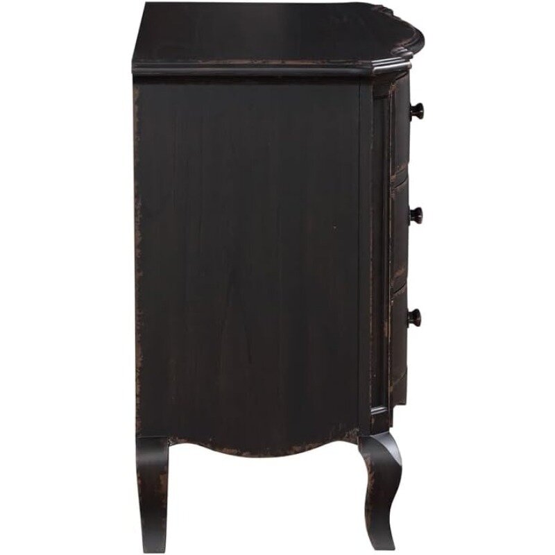 Chelmsford 3-Drawer Contemporary Wood Nightstand in Antique Black