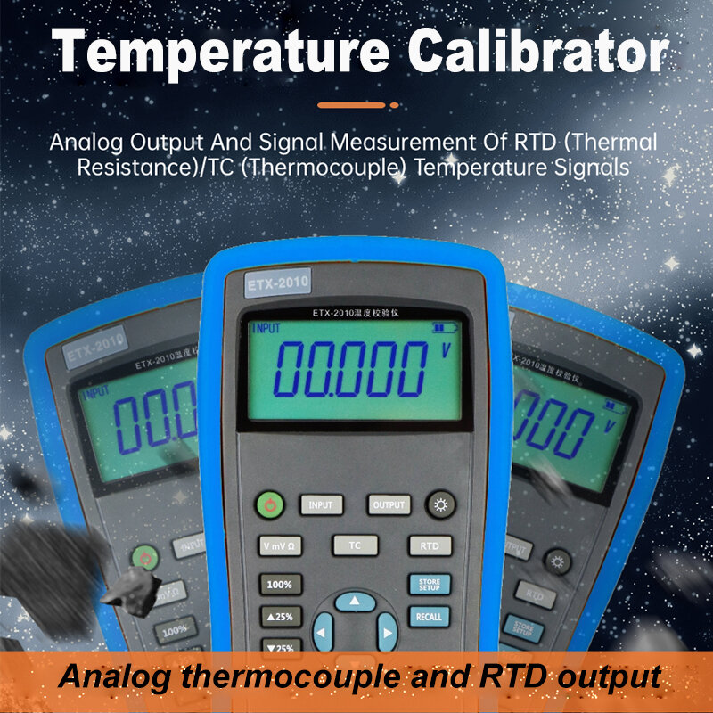 Calibrador de temperatura ETX-1810, ETX-2010 de medición IP67, CC V, CC MV, resistencia TC y RTD, calibrador multifunción de mano