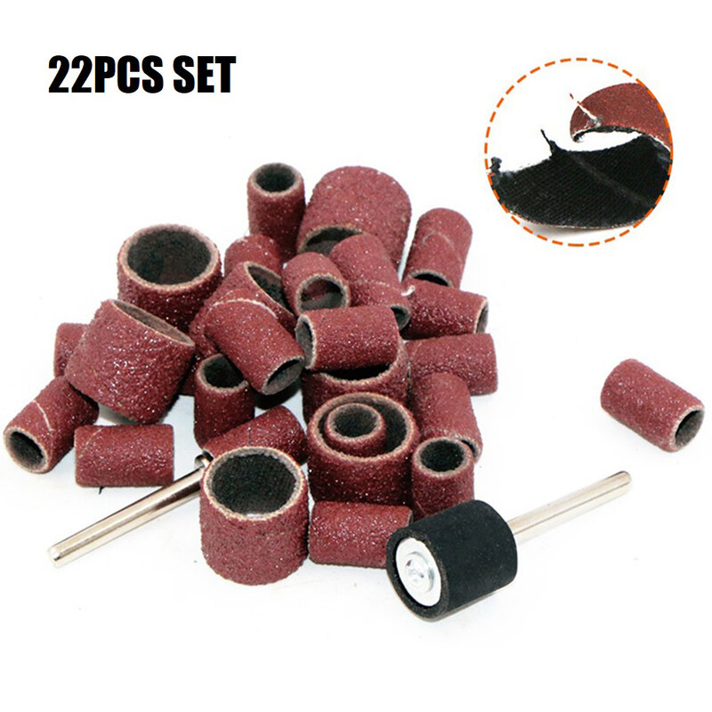 22Pcs Sanding Ring Sanding Drum Kit Sanding Band 6mm 13mm Sanding Mandrel For Dremel Rotary Tools Abrasive Tools Sanding Bands