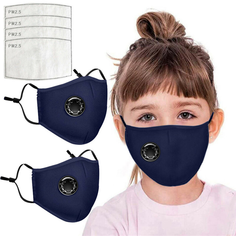 Mascarilla protectora lavable y reutilizable para niños, máscara transpirable con filtro de carbón activado, a la moda