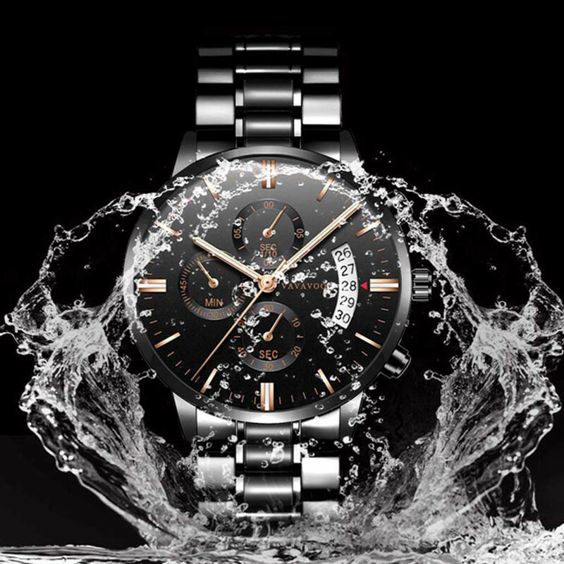 الرجال الفاخرة ساعة غير رسمية الكوارتز الفولاذ المقاوم للصدأ مقاوم للماء التقويم ساعة الموضة الكلاسيكية التلقائي ساعة للرجال Reloj Hombre