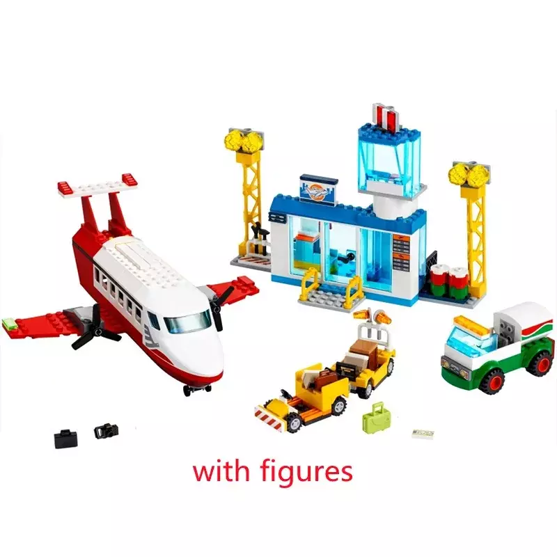 322pcs Bricks DIY Center Airport Building Block Comparible 60261 with City Series Assembled Toys for Children Christmas Gifts