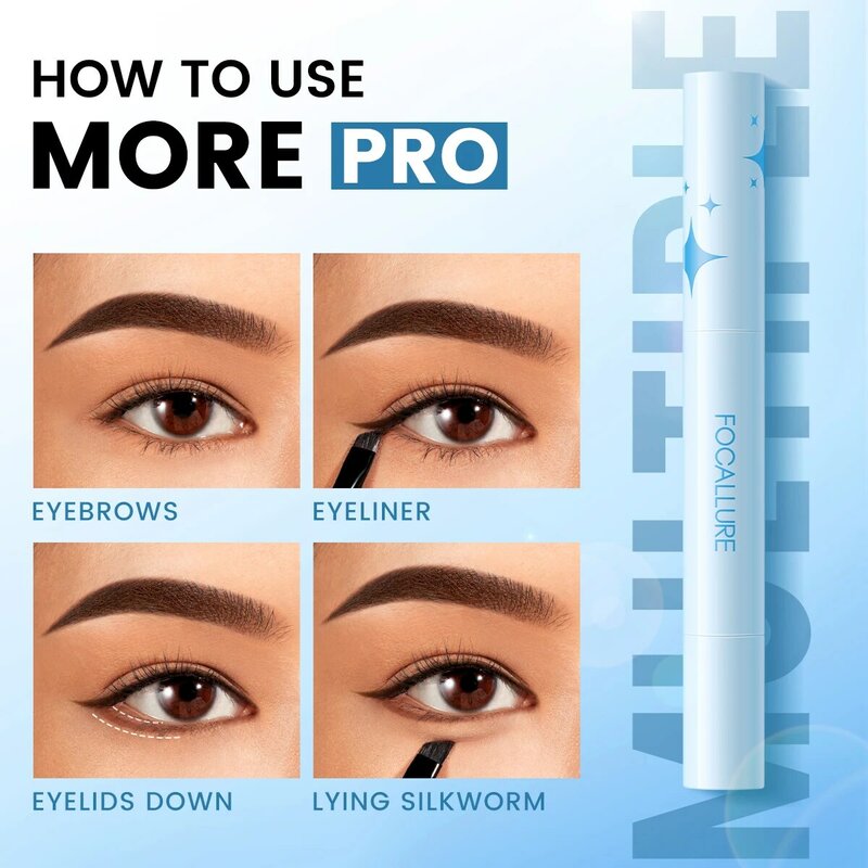 FOCALLURE 3D Eyebrow Gel Cream 2 In 1 Eyeliner Pencil 3 Colors Waterproof Long-lasting Eyebrow Pomade Enhancers Makeup Cosmetics