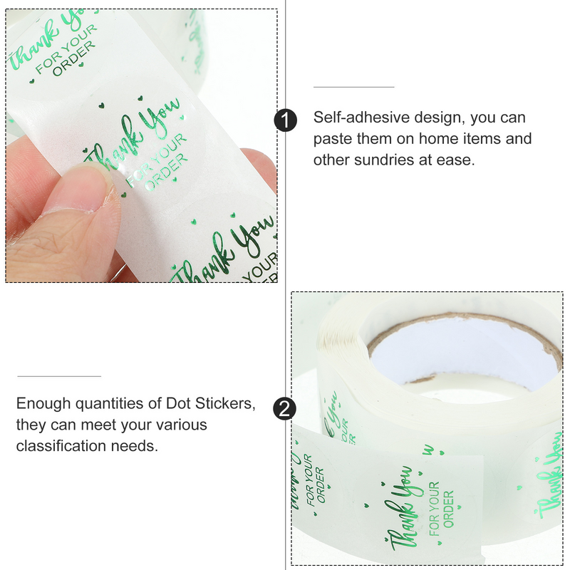 Buste a 2 rotoli adesivi a punti etichette rotonde a cerchio trasparente confezione al dettaglio sigillare i sigilli sigillanti trasparenti puntini adesivi per posta