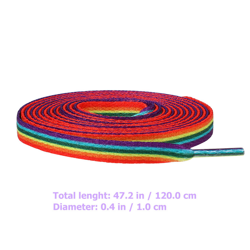 Cordones de rayas con gradiente de arcoíris, zapatos versátiles, accesorios de cordones de poliéster