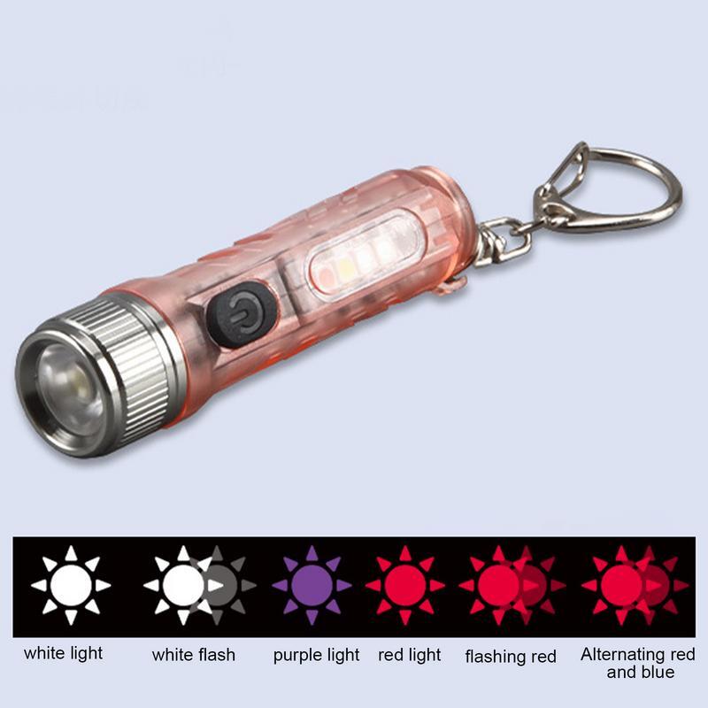 LED Keychain Lights Bright Rechargeable Small Flashlights Mini Flashlight With Type-c Fast Charging Port For Outdoor Activity