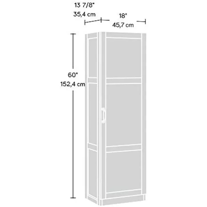 ตู้เก็บของเบ็ดเตล็ดความยาว: 17.99นิ้ว x ความกว้าง: 13.94นิ้ว x ความสูง: 60.00นิ้วแผ่นไม้อัดโอ๊คไฮแลนด์
