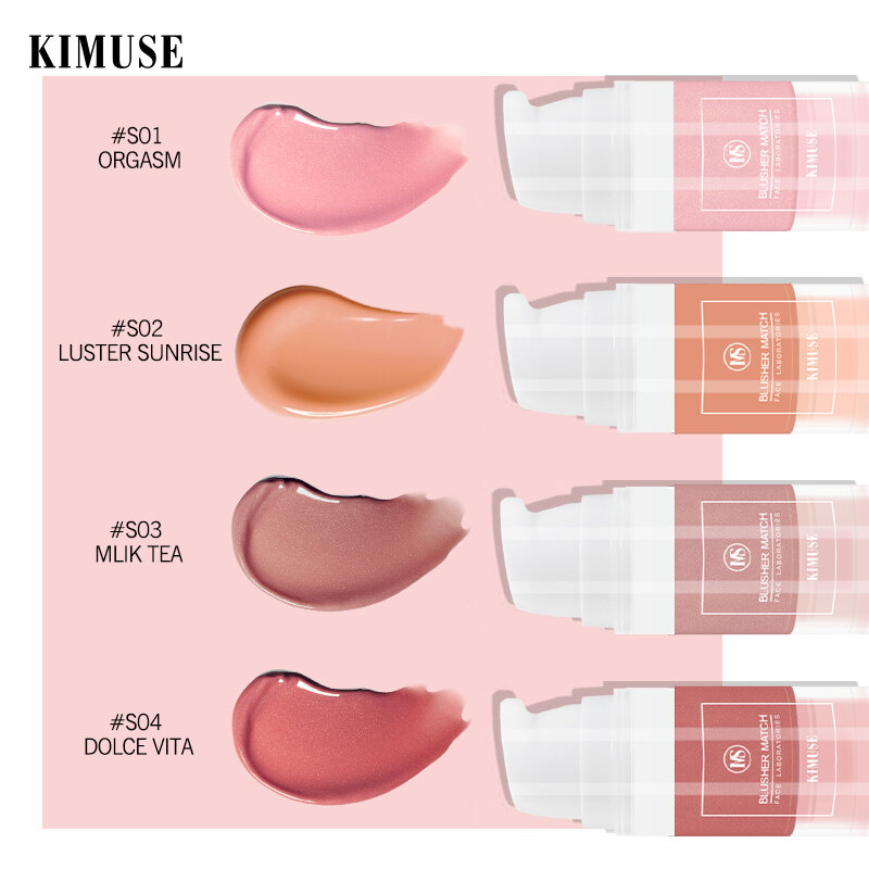 KIMUSE Multifunction Liquid Face Blusher Contour Long-lasting Matte Natural Cheek Liquid Blush Cream Women Makeup Cosmetics