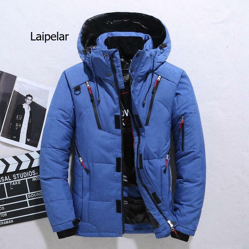 Brand Down Jacket Male Winter Parkas Men White Duck Down Jacket Hooded Outdoor Multi Pockets Thick Warm Padded Snow Coat Male