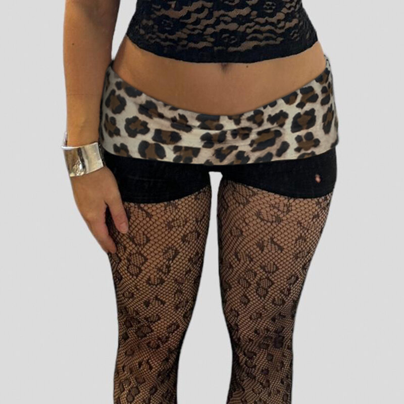 HEYounGIRL wzór w cętki patchworkowy spodenki z niską talią Y2K moda główna ulica klubowa kobiety chudy czarny Mini szorty Retro Sexy