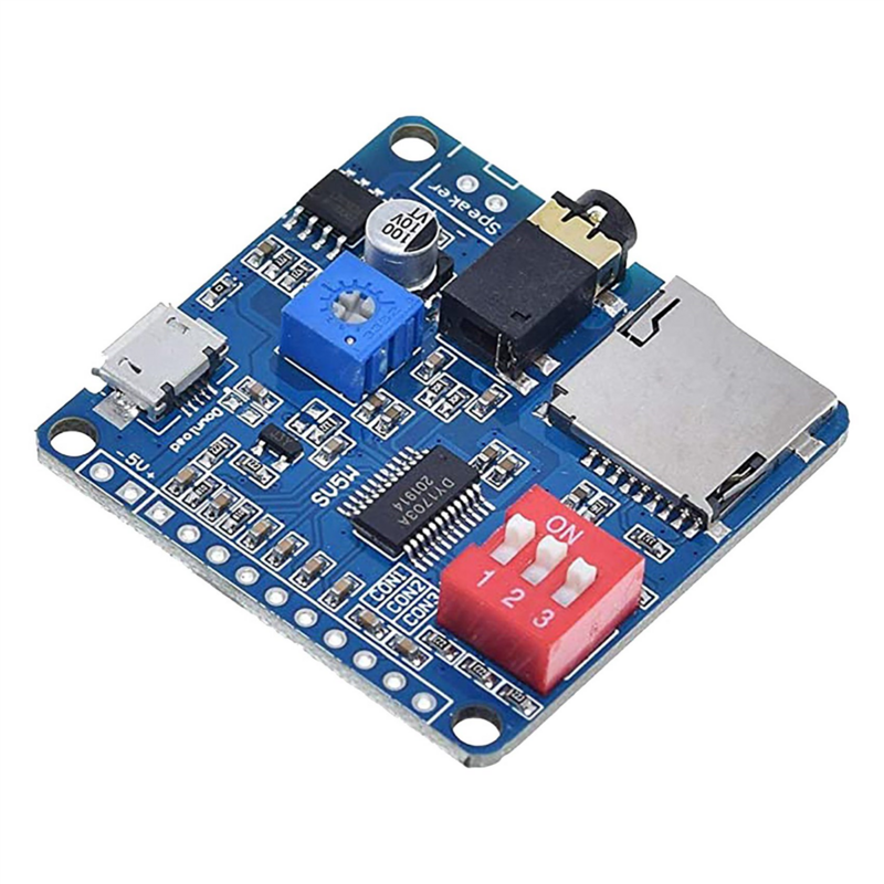 2X DY-SV5W Voice Playback Module for MP3 Music Player Voice Playback Amplifier 5W SD/TF Card Integrated UART I/O Trigger