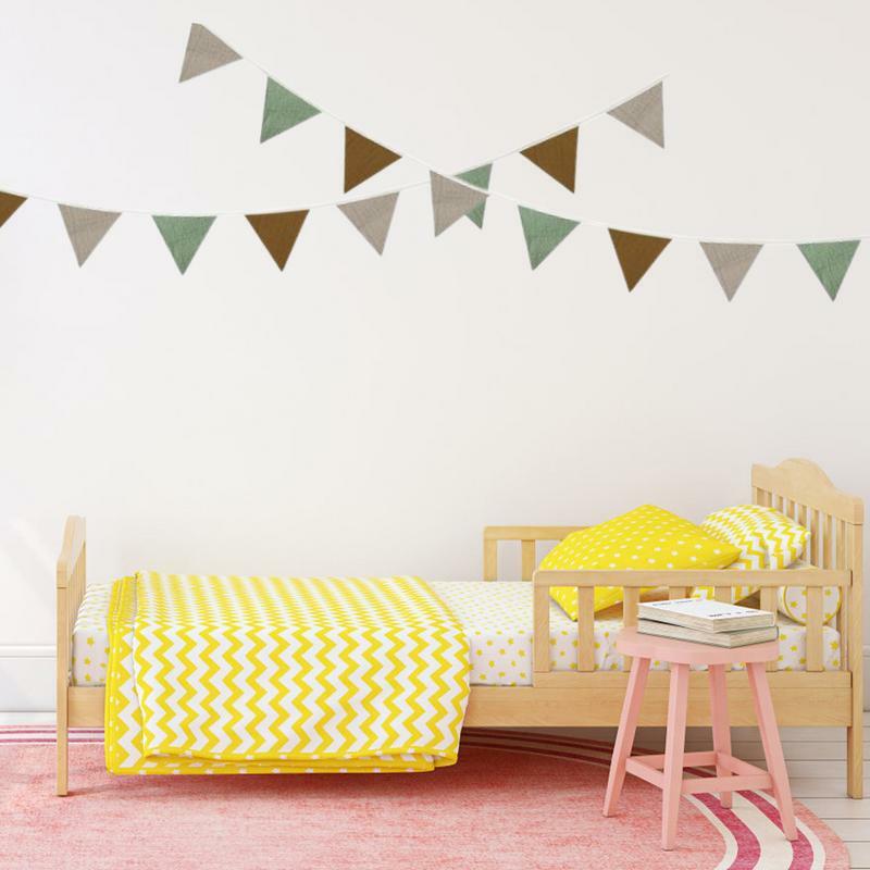 Cotton Bunting Triangle Flags Hanging Banner Baby Garland Flag For Baby Shower Party Decor Newborn Photography Props supplies