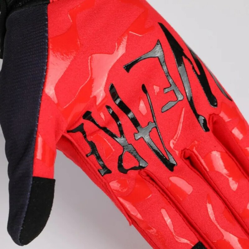 قفازات سيليكون ملونة مضادة للانزلاق طويلة الأصابع ، ركوب الدراجة الترابية في الهواء الطلق ، أحمر أسود اللون