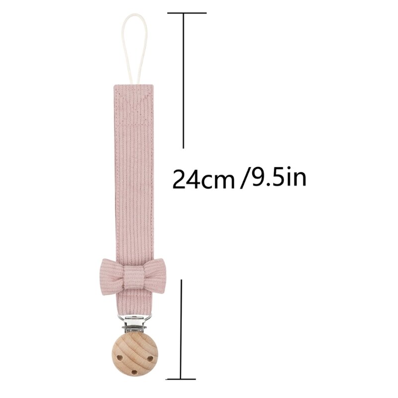 Pacifier Clip Lightweight Pacifier Holder with Bow Designs Pacifier Leash for Baby Prevent Pacifier Loss & Contamination