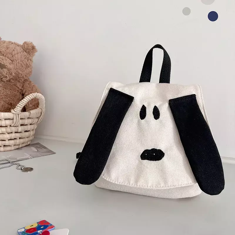 Mochila de lona con dibujos animados para niños y niñas, bolso de viaje con diseño de perro bonito, a la moda, 2023