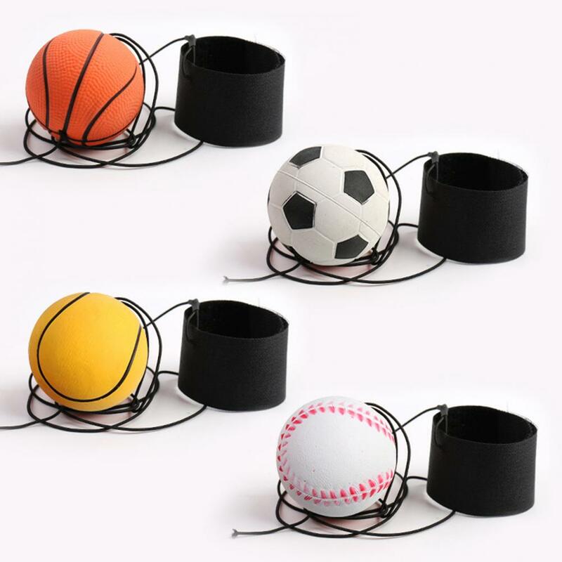Pelota de rebote compacta para niños, juego de pelota de mano para exteriores, pelota de rebote de goma con cuerda elástica, cuerda de nailon para exteriores