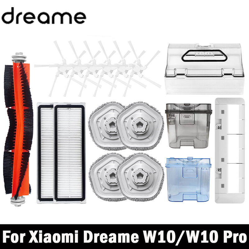Dreame-Robot Aspirador HEPA Filtro, Escova Lateral Principal, Mop Pano, Peças de Reposição Pad, Bot W10, W10 Acessórios Pro