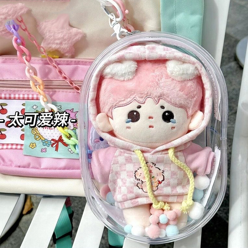 Transparent Outdoor Bag with Keychain Mystery Doll Display Storage Bags Dust-Proof Organizer Pouches Classic Doll Storage Bags