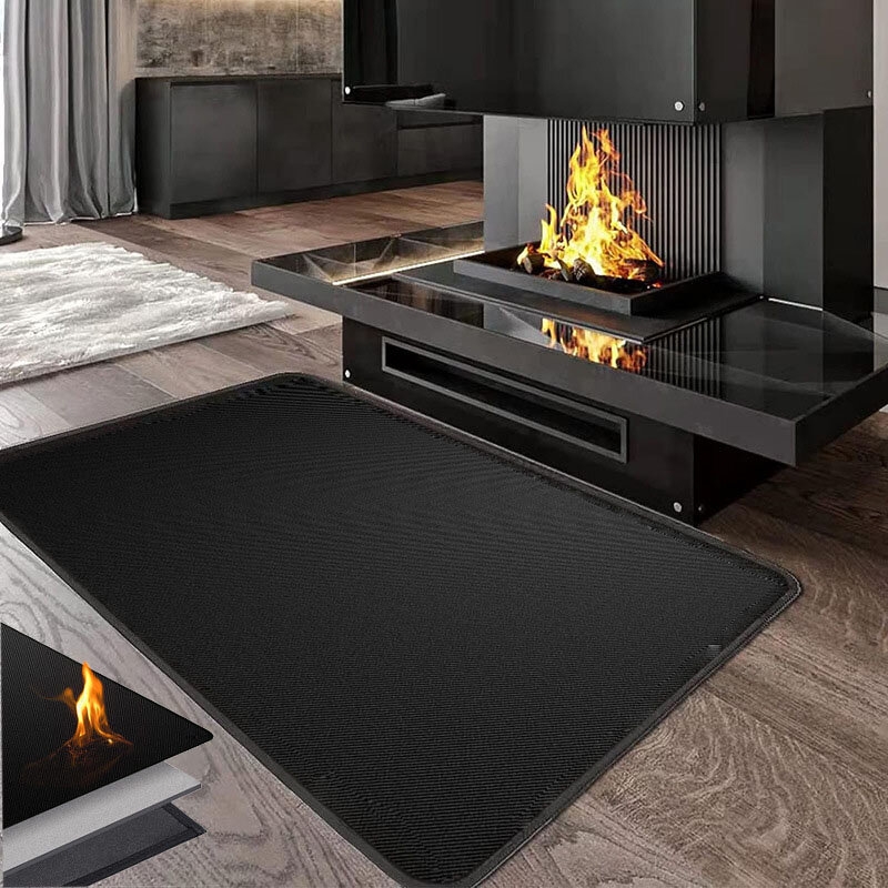 Indoor Fireplace Rug Fire Resistant,Hearth Rugs Fireproof Mats Fire Pit Mat For Wood Stove Fireplace, Protect Floor From Sparks