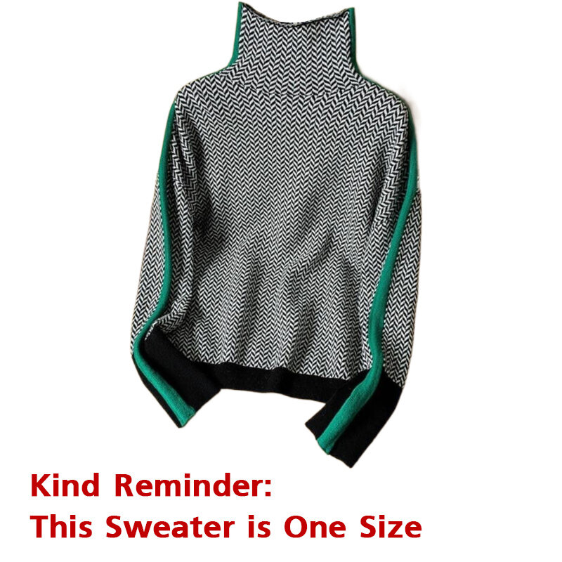 Alobee-suéter de cuello alto de punto para mujer, suéteres cálidos y elegantes, suéteres delgados para mujer