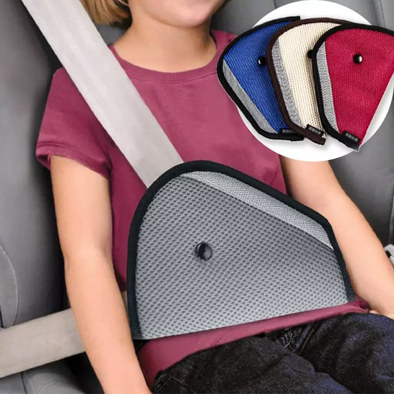 Copertura della cintura di sicurezza dell'auto per bambini cintura di sicurezza traspirante in rete custodia protettiva a triangolo regolabile per cinture di sicurezza per bambini clip per cuscinetti
