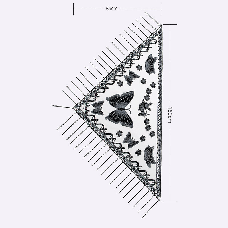 Женская треугольная шаль-бабочка из полиэстера, 160x50 см