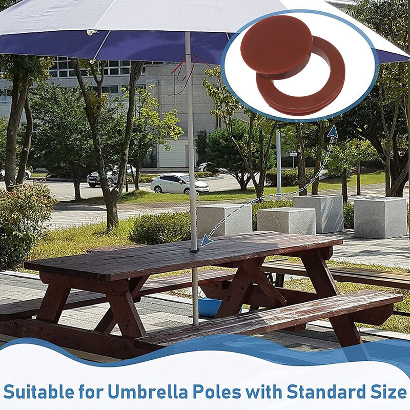 Tampa de plástico transparente para mesa Pátio guarda-sol, plugue do anel do furo, tampa para guarda-chuva, ao ar livre, marrom, vermelho, 2x