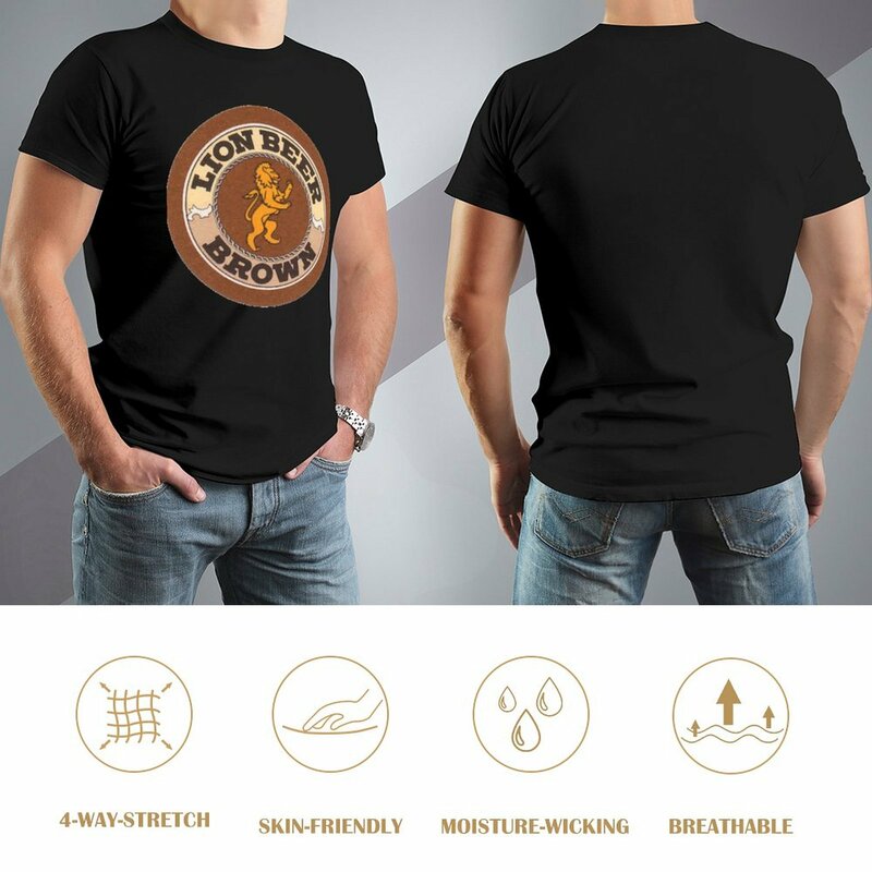 T-shirt surdimensionné pour homme, sous-verre de bière marron, t-shirt discutant. Png