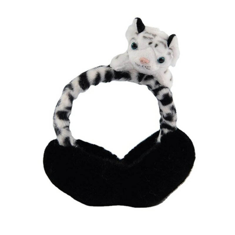 Winter Plush Warmer Earmuffs Foldable Cute Mini Stuffed Tiger Earwarmer Unisex Earmuff Warm Ear For Protection Present For Kids